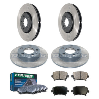 DuraGo® - Electrophoretic Coated Plain Front and Rear Brake Kit with Ceramic Pads