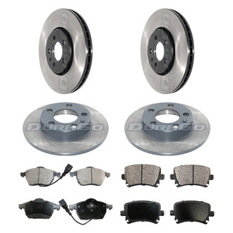 DuraGo® - Electrophoretic Coated Plain Front and Rear Brake Kit with Ceramic Pads