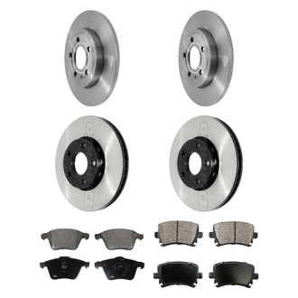 DuraGo® - Electrophoretic Coated Plain Front and Rear Brake Kit with Ceramic Pads
