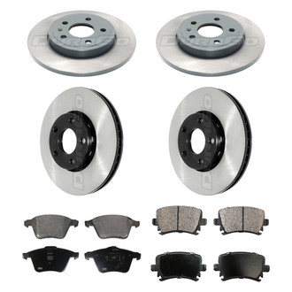 DuraGo® - Electrophoretic Coated Plain Front and Rear Brake Kit with Ceramic Pads