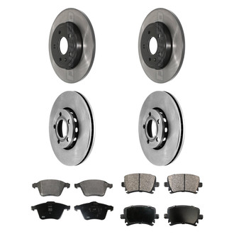 DuraGo® - Electrophoretic Coated Plain Front and Rear Brake Kit with Ceramic Pads