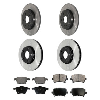 DuraGo® - Electrophoretic Coated Plain Front and Rear Brake Kit with Ceramic Pads