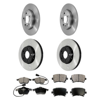 DuraGo® - Electrophoretic Coated Plain Front and Rear Brake Kit with Ceramic Pads