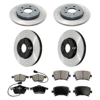 DuraGo® - Electrophoretic Coated Plain Front and Rear Brake Kit with Ceramic Pads