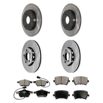 DuraGo® - Electrophoretic Coated Plain Front and Rear Brake Kit with Ceramic Pads