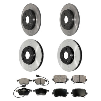 DuraGo® - Electrophoretic Coated Plain Front and Rear Brake Kit with Ceramic Pads