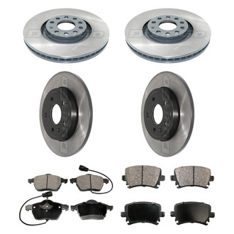 DuraGo® - Electrophoretic Coated Plain Front and Rear Brake Kit with Ceramic Pads