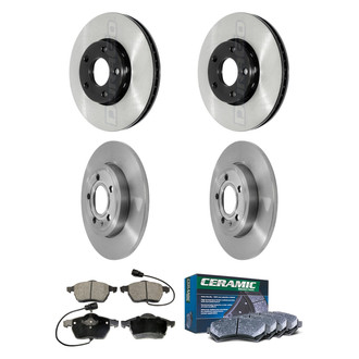 DuraGo® - Electrophoretic Coated Plain Front and Rear Brake Kit with Ceramic Pads