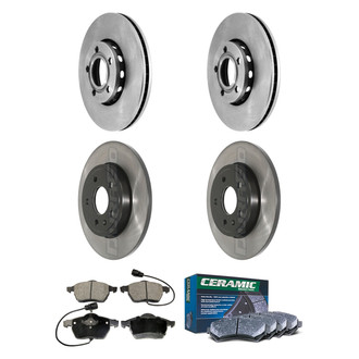 DuraGo® - Electrophoretic Coated Plain Front and Rear Brake Kit with Ceramic Pads