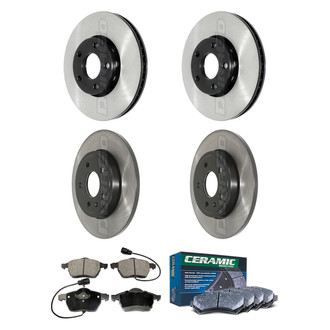 DuraGo® - Electrophoretic Coated Plain Front and Rear Brake Kit with Ceramic Pads