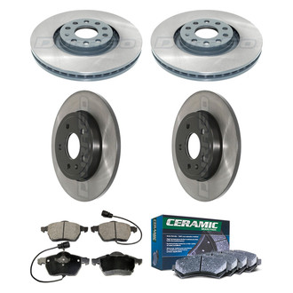 DuraGo® - Electrophoretic Coated Plain Front and Rear Brake Kit with Ceramic Pads