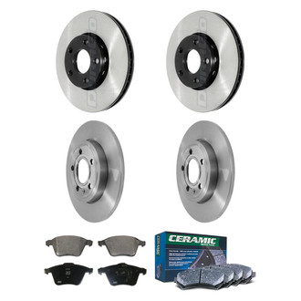 DuraGo® - Electrophoretic Coated Plain Front and Rear Brake Kit with Ceramic Pads