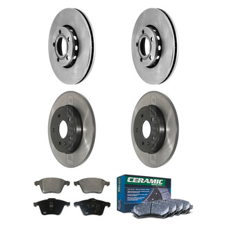 DuraGo® - Electrophoretic Coated Plain Front and Rear Brake Kit with Ceramic Pads