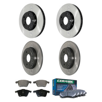DuraGo® - Electrophoretic Coated Plain Front and Rear Brake Kit with Ceramic Pads