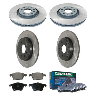 DuraGo® - Electrophoretic Coated Plain Front and Rear Brake Kit with Ceramic Pads