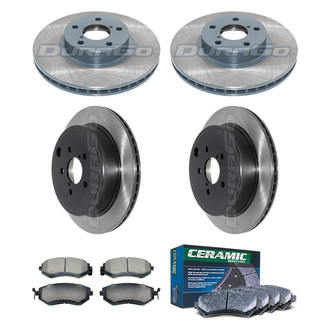 DuraGo® - Electrophoretic Coated Plain Front and Rear Brake Kit with Ceramic Pads