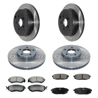DuraGo® - Electrophoretic Coated Plain Front and Rear Brake Kit with Ceramic Pads