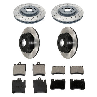 DuraGo® - Electrophoretic Coated Plain Front and Rear Brake Kit with Ceramic Pads