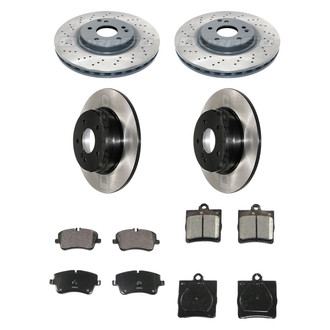DuraGo® - Electrophoretic Coated Plain Front and Rear Brake Kit with Ceramic Pads