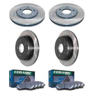 DuraGo® - Electrophoretic Coated Plain Front and Rear Brake Kit with Ceramic Pads