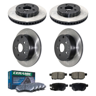 DuraGo® - Electrophoretic Coated Plain Front and Rear Brake Kit with Ceramic Pads