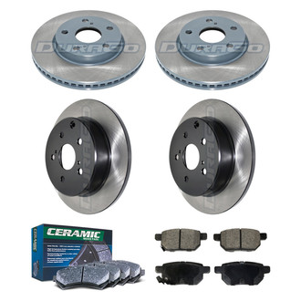 DuraGo® - Electrophoretic Coated Plain Front and Rear Brake Kit with Ceramic Pads