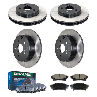 DuraGo® - Electrophoretic Coated Plain Front and Rear Brake Kit with Ceramic Pads