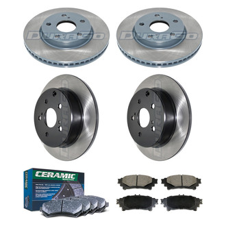 DuraGo® - Electrophoretic Coated Plain Front and Rear Brake Kit with Ceramic Pads