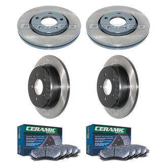 DuraGo® - Electrophoretic Coated Plain Front and Rear Brake Kit with Ceramic Pads