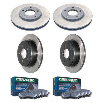DuraGo® - Electrophoretic Coated Plain Front and Rear Brake Kit with Ceramic Pads