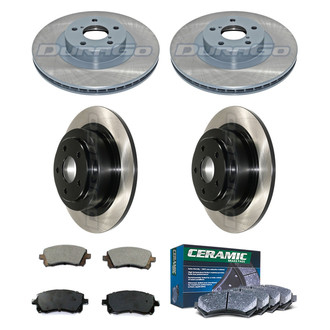 DuraGo® - Electrophoretic Coated Plain Front and Rear Brake Kit with Ceramic Pads