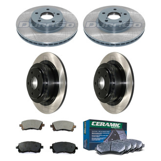 DuraGo® - Electrophoretic Coated Plain Front and Rear Brake Kit with Ceramic Pads