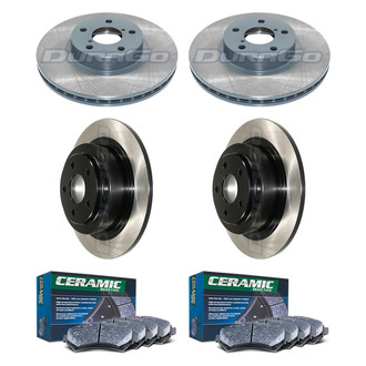 DuraGo® - Electrophoretic Coated Plain Front and Rear Brake Kit with Ceramic Pads