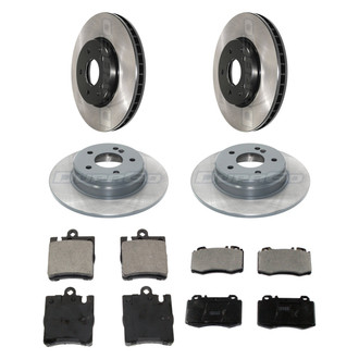 DuraGo® - Electrophoretic Coated Plain Front and Rear Brake Kit with Ceramic Pads
