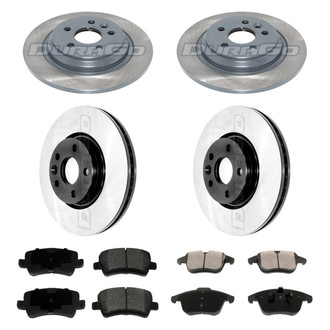 DuraGo® - Electrophoretic Coated 1-Piece Plain Brake Kit with Ceramic Brake Pads