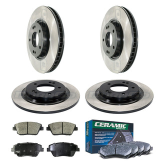 DuraGo® - Electrophoretic Coated Plain Front and Rear Brake Kit with Ceramic Pads