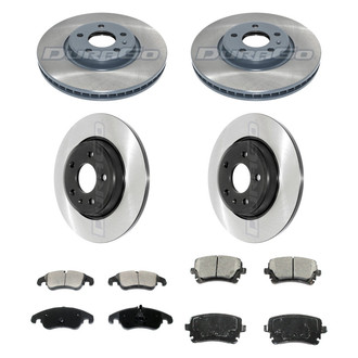DuraGo® - Electrophoretic Coated Plain Front and Rear Brake Kit with Ceramic Pads