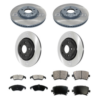 DuraGo® - Electrophoretic Coated Plain Front and Rear Brake Kit with Ceramic Pads