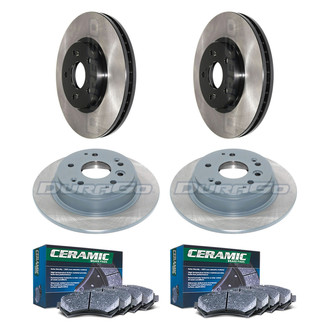 DuraGo® - Electrophoretic Coated Plain Front and Rear Brake Kit with Ceramic Pads