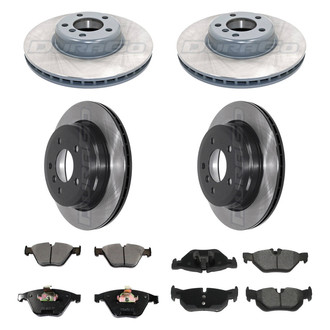DuraGo® - Electrophoretic Coated Plain Front and Rear Brake Kit with Ceramic Pads