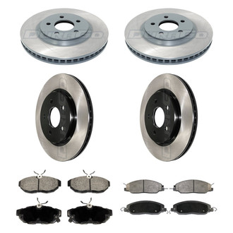 DuraGo® - Electrophoretic Coated Plain Front and Rear Brake Kit with Ceramic Pads