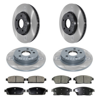 DuraGo® - Electrophoretic Coated Plain Front and Rear Brake Kit with Ceramic Pads