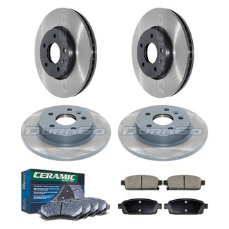 DuraGo® - Electrophoretic Coated Plain Front and Rear Brake Kit with Ceramic Pads