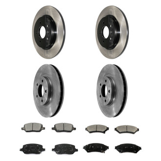 DuraGo® - Electrophoretic Coated Plain Front and Rear Brake Kit with Ceramic Pads