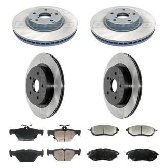 DuraGo® - Electrophoretic Coated Plain Front and Rear Brake Kit with Ceramic Pads