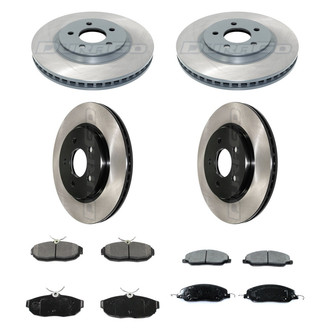 DuraGo® - Electrophoretic Coated Plain Front and Rear Brake Kit with Ceramic Pads