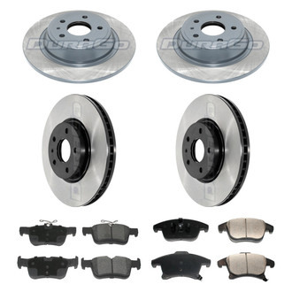 DuraGo® - Electrophoretic Coated Plain Front and Rear Brake Kit with Ceramic Pads