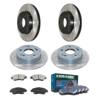 DuraGo® - Electrophoretic Coated Plain Front and Rear Brake Kit with Ceramic Pads