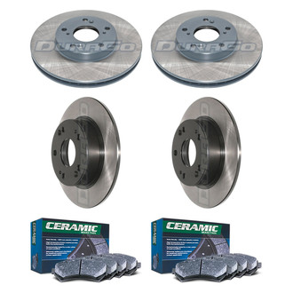 DuraGo® - Electrophoretic Coated Plain Front and Rear Brake Kit with Ceramic Pads