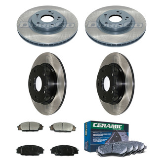 DuraGo® - Electrophoretic Coated Plain Front and Rear Brake Kit with Ceramic Pads